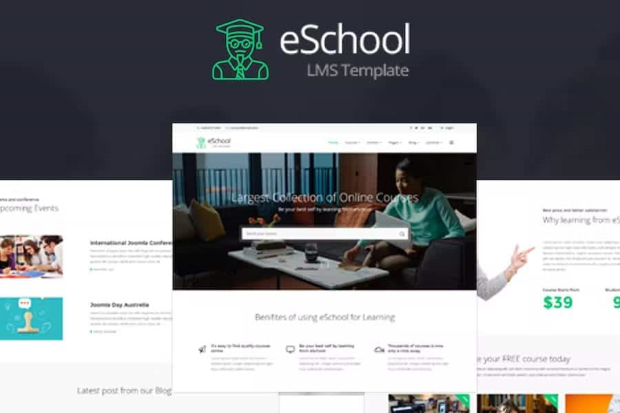 ESCHOOL – EDUCATION & JOOMLA LMS TEMPLATE